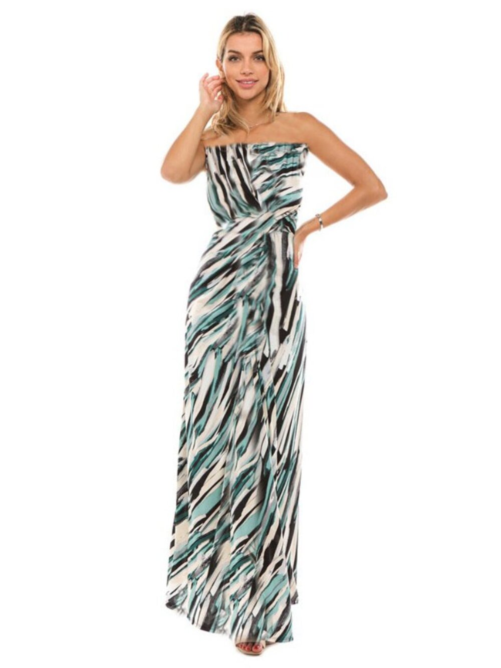 NWT Light Summer Strapless Maxi Dress By Ariella XL